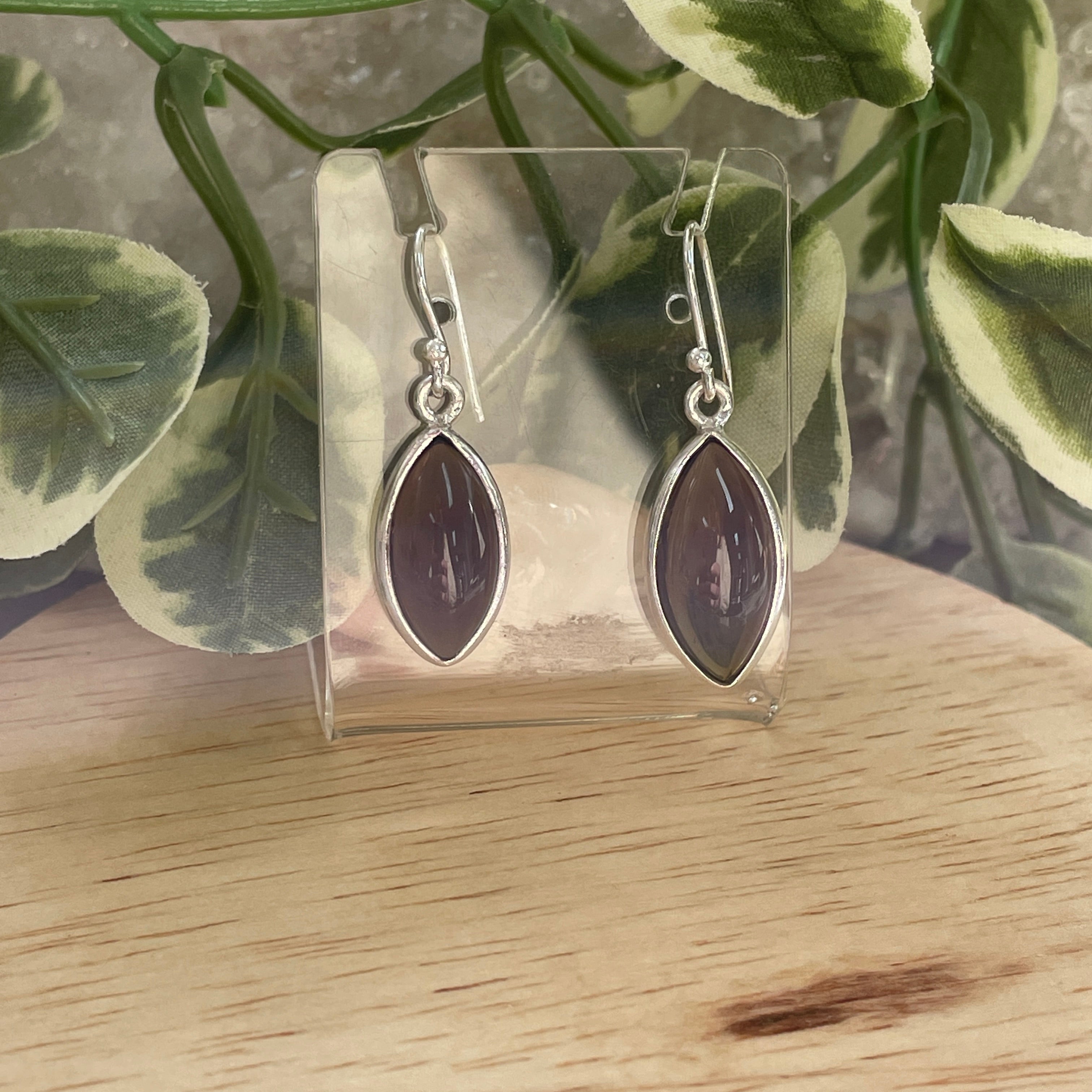 Sterling Silver Earrings - Smokey Quartz - 06 Sterling Silver Earrings - Smokey Quartz - 06
